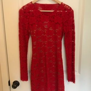 Express Red Lace Dress. Small.